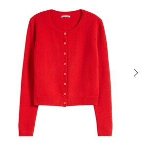 Vintage red wool cardigan